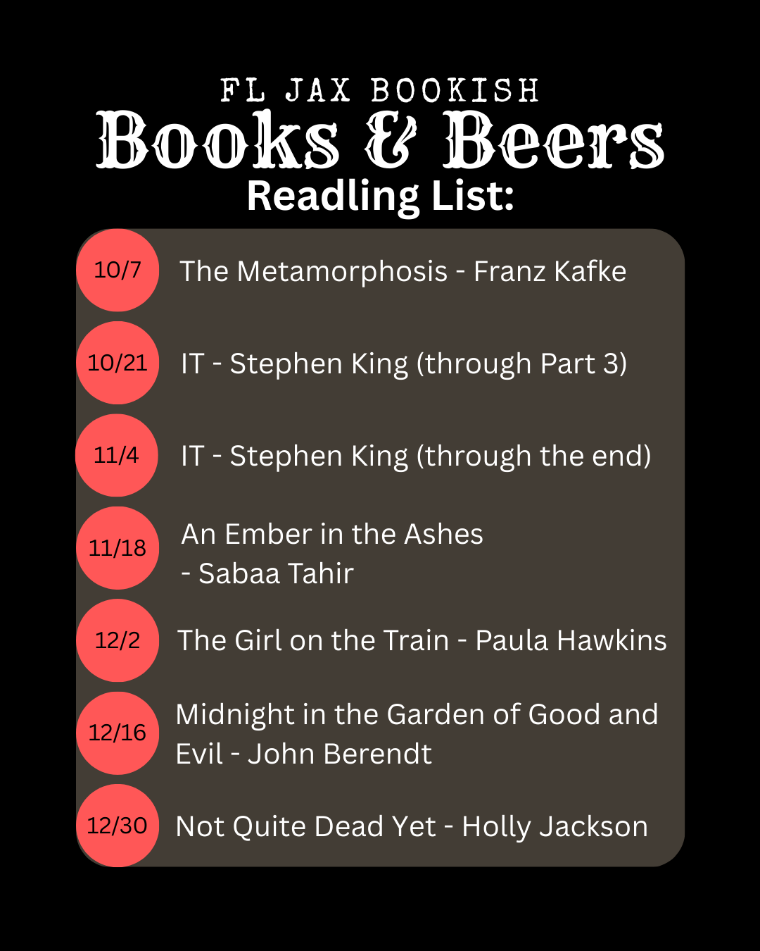 Books and Beers Reading List